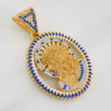 Dije Rostro Cristo 12.1g / 4.05cm Dos Oros Amarillo Blanco 18K