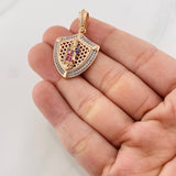 Dije Placa Virgen de Guadalupe 6.55g / 3.05cm Dos Oros Blanco Rosa 18K