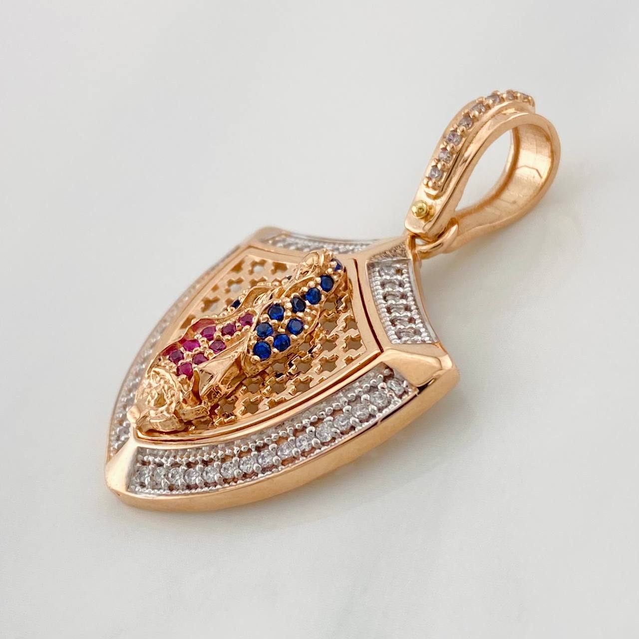 Dije Placa Virgen de Guadalupe 6.55g / 3.05cm Dos Oros Blanco Rosa 18K