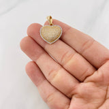 Dije Corazon Tupido 3.3g / 2.05cm Dos Oros Amarillo Blanco 18K