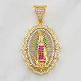Dije Virgen de Guadalupe 9.95g / 5cm Dos Oros Amarillo Blanco 18K