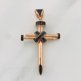 Dije Clavo 5.95g / 5cm Dos Oros Negro Rosa 18K
