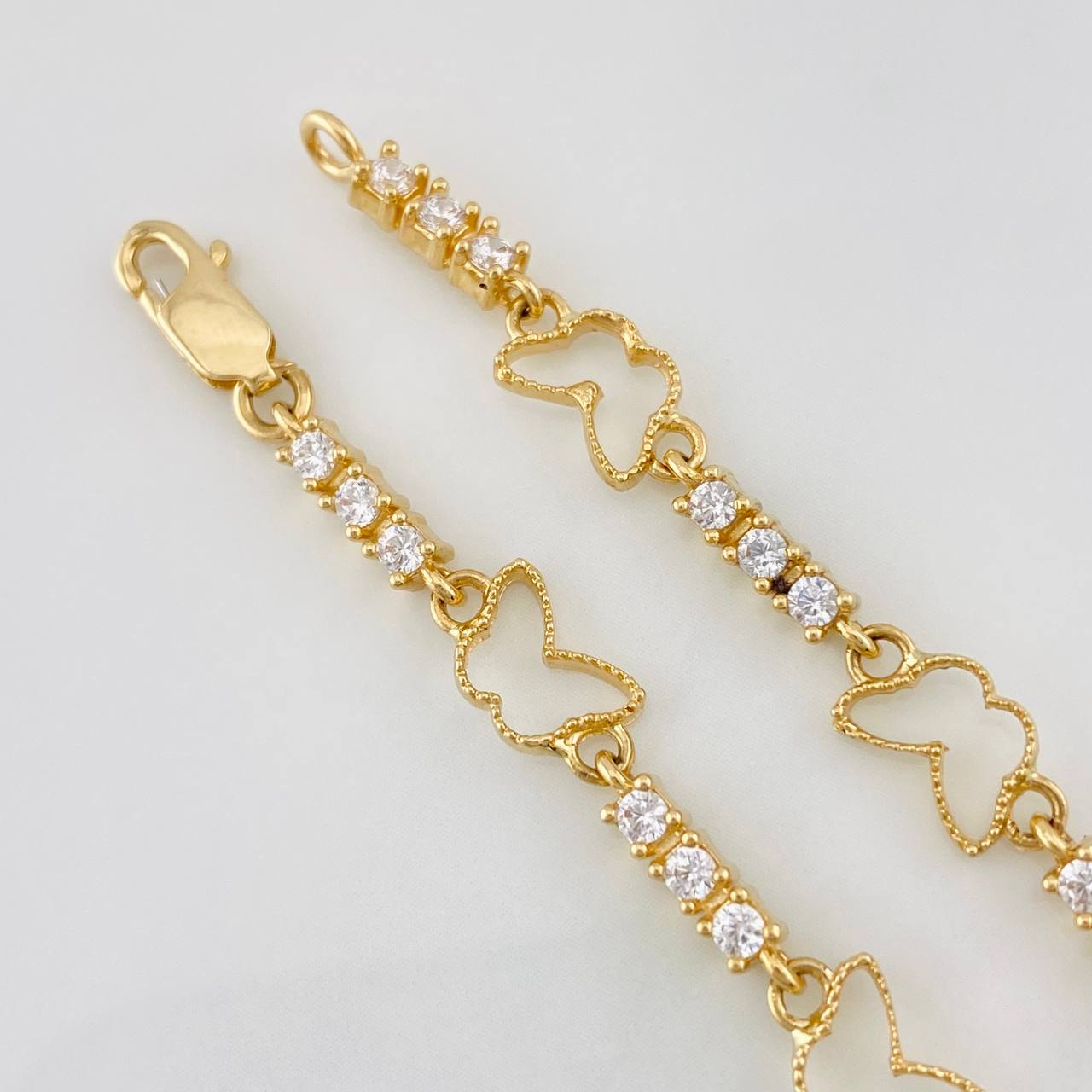 Pulso Mariposas 6.45g / 18cm / 2.6mm Oro Amarillo 18K