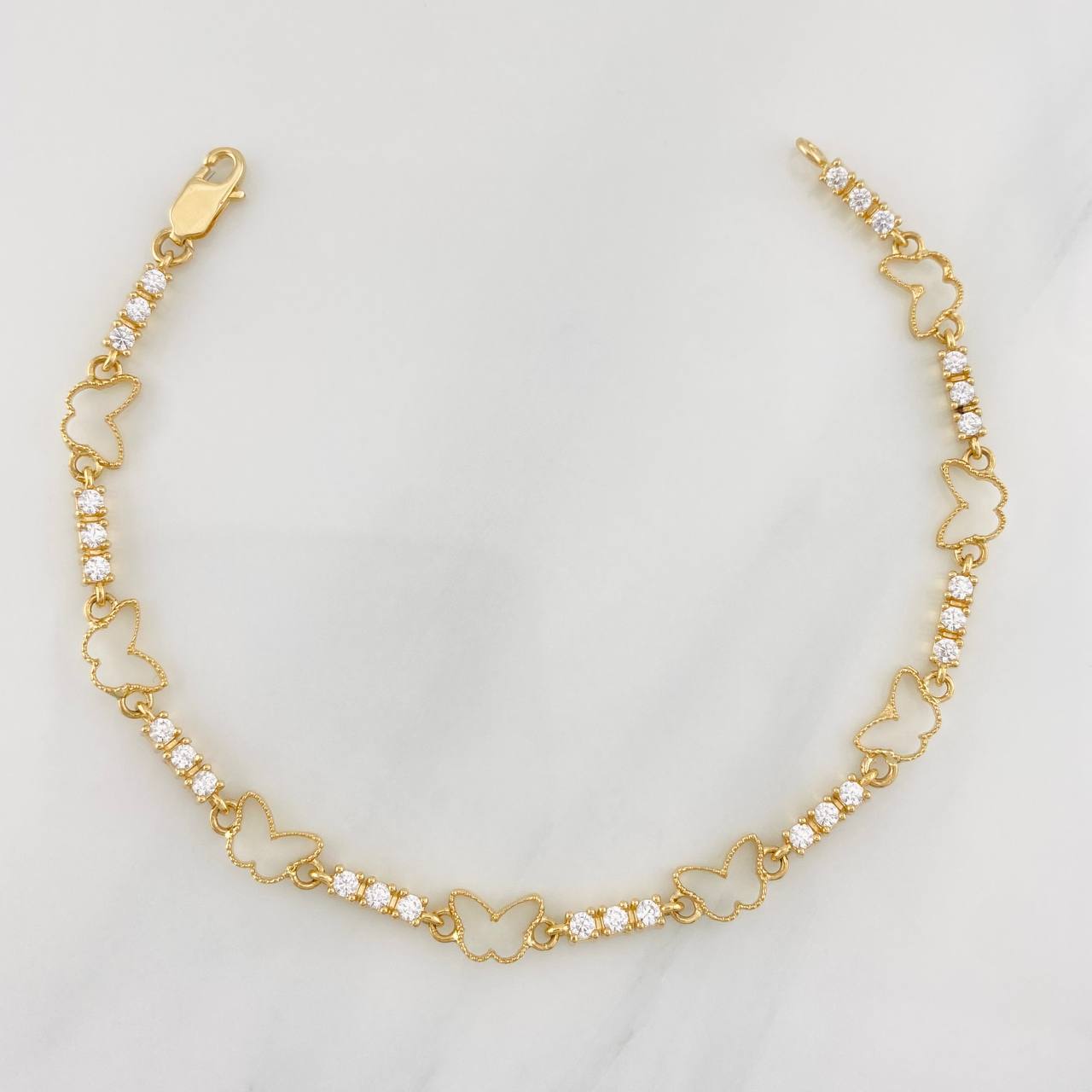 Pulso Mariposas 6.45g / 18cm / 2.6mm Oro Amarillo 18K