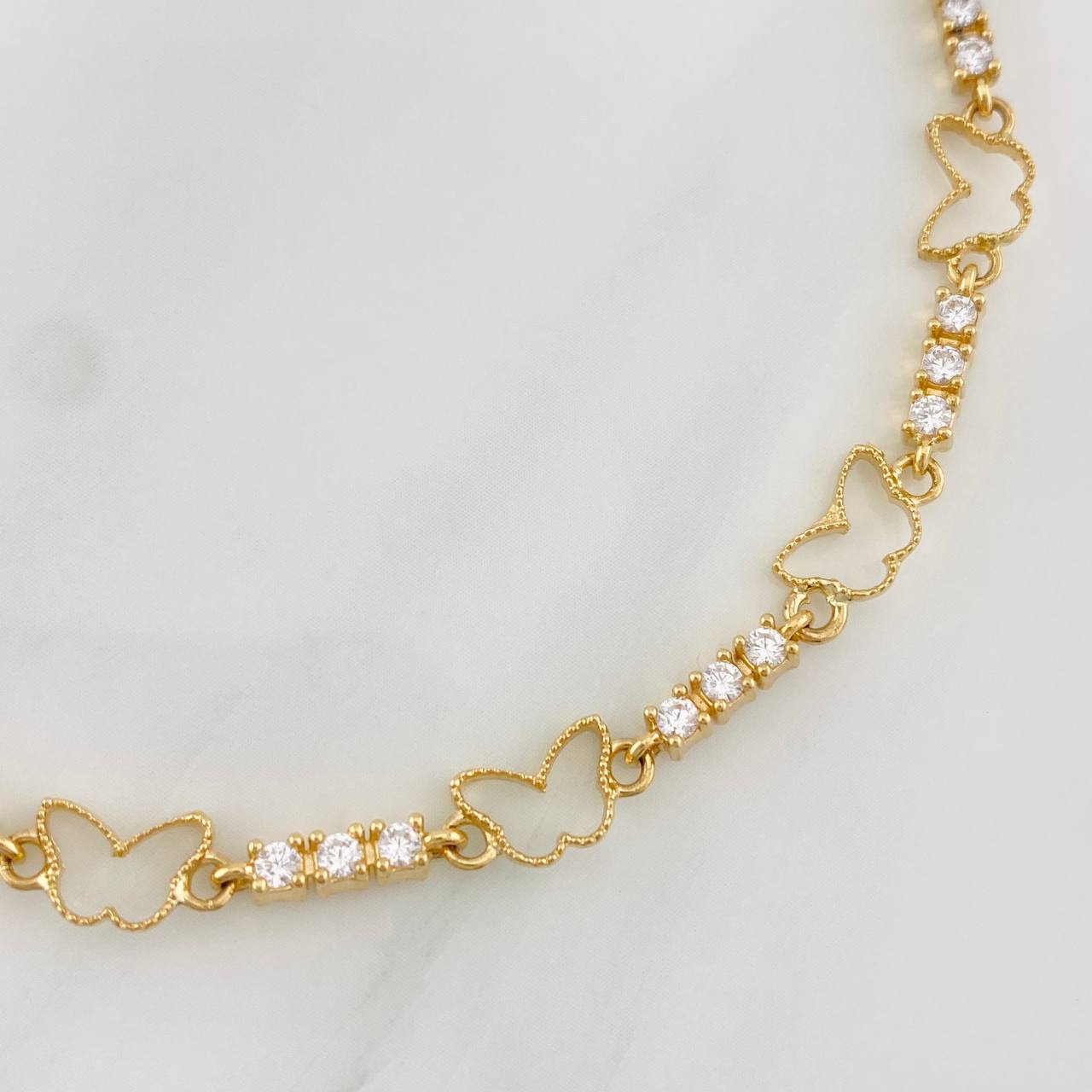 Pulso Mariposas 6.45g / 18cm / 2.6mm Oro Amarillo 18K