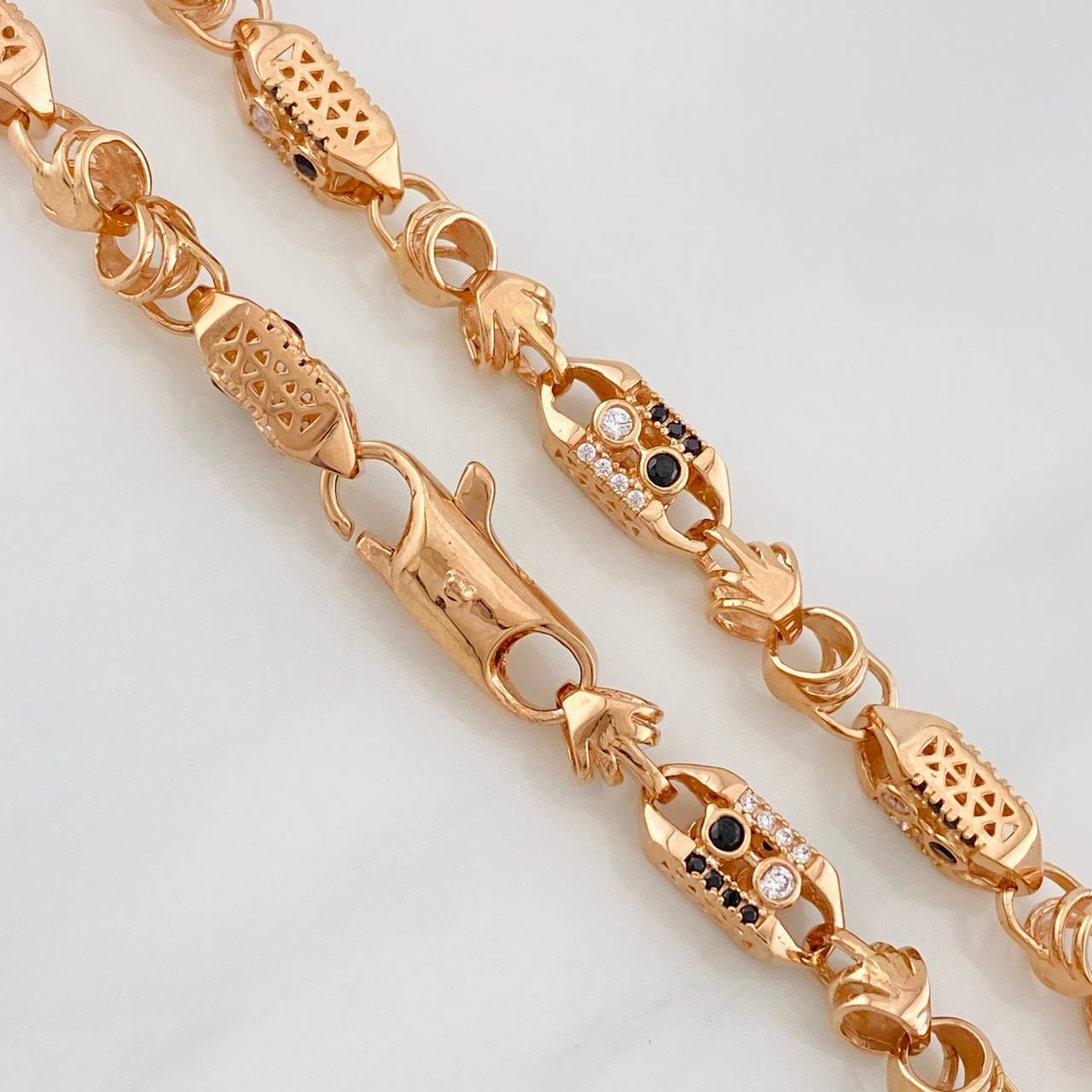 Cadena Rustica Malla 55.8g / 65cm / 5.1mm Oro Rosa 18K