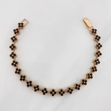 Pulso Flores 11g / 18cm / 5.95mm Oro Rosa 18K
