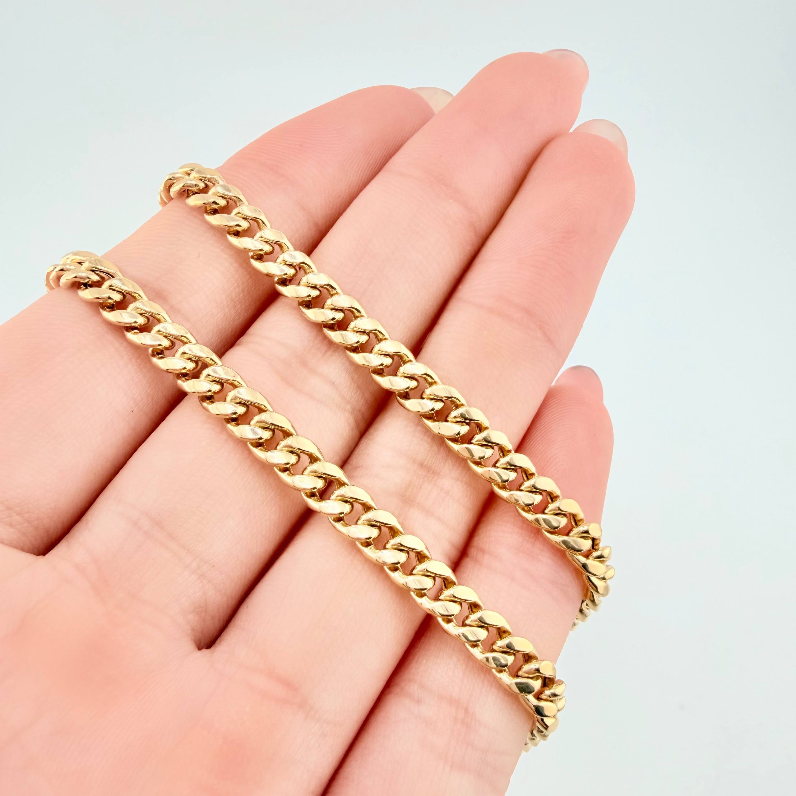 Cadena Cubana 9.3gr / 50cm / 4.5mm Oro Amarillo +1 18K ©