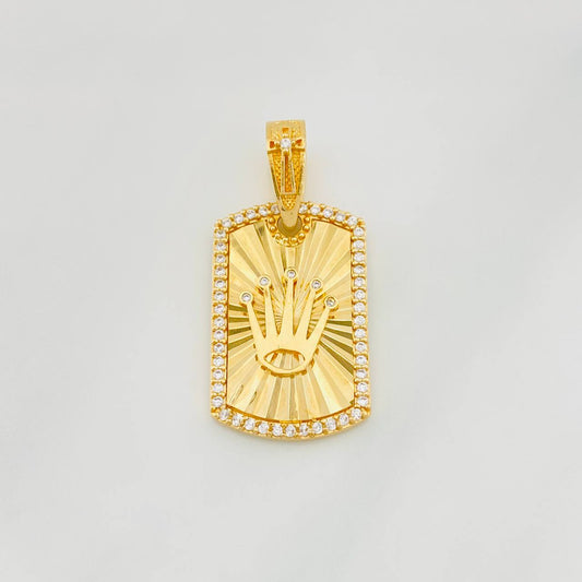 Dije Placa Corona 3.7g / 3cm Oro Amarillo 18K