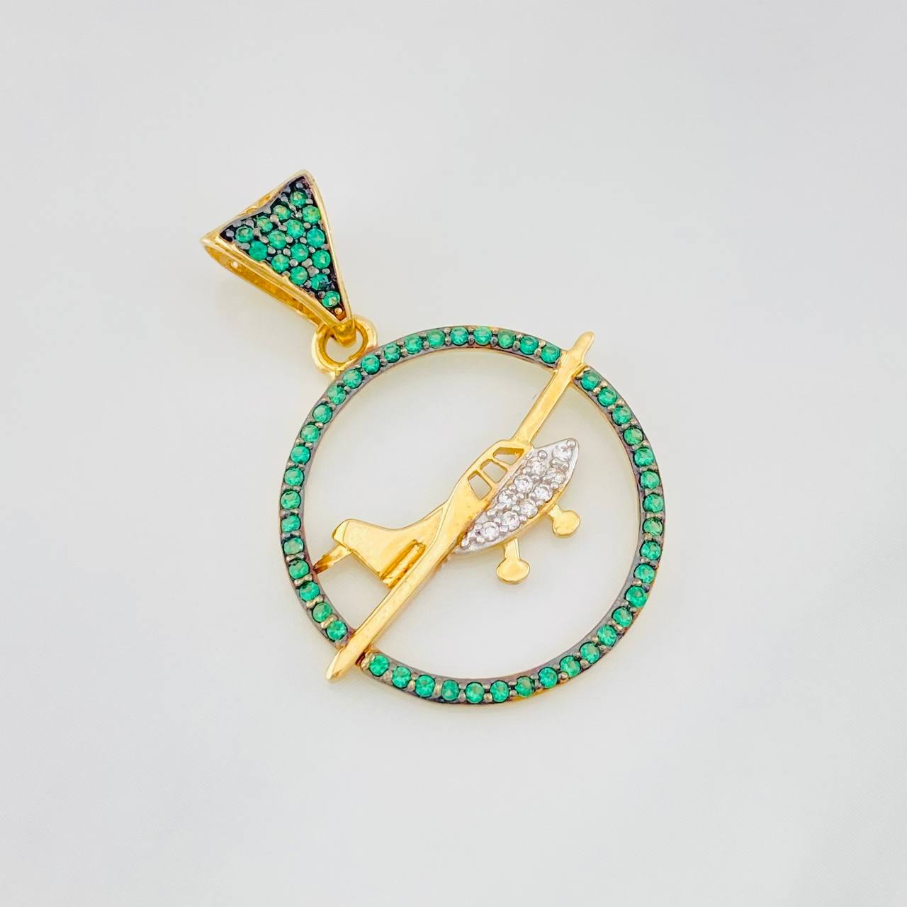 Dije Avioneta 2.55g / 3cm Tres Oros 18K