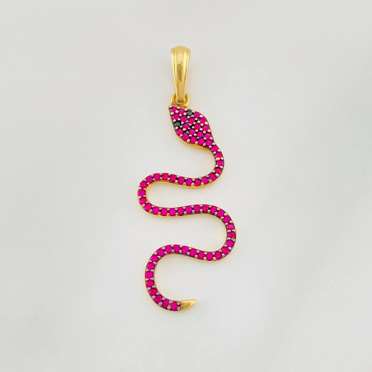 Dije Serpiente 1.9g / 3.8cm Dos Oros Negro Amarillo 18K