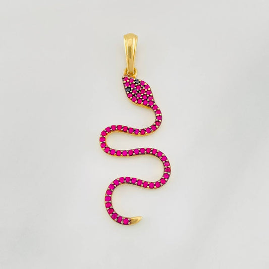 Dije Serpiente 1.9g / 3.8cm Dos Oros Negro Amarillo 18K