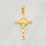 Dije Cruz Cristo San Benito 2.85g / 4.2cm Oro Amarillo 18K