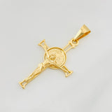 Dije Cruz Cristo San Benito 2.85g / 4.2cm Oro Amarillo 18K