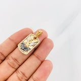 Dije Placa San Miguel Arcángel 4.4g / 3cm Tres Oros 18K