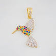 Dije Colibrí 2.1g / 3cm Dos Oros Amarillo Blanco 18K