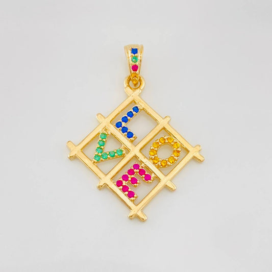 Dije Cuadro Love 2g / 2.7cm Oro Amarillo 18K