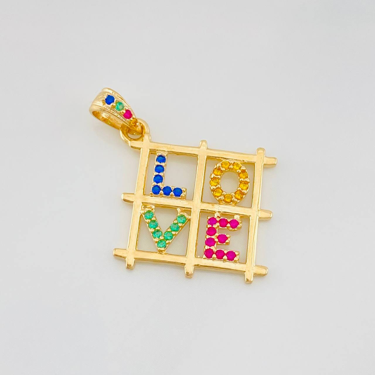 Dije Cuadro Love 2g / 2.7cm Oro Amarillo 18K