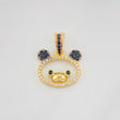 Dije Rostro Oso 1.8g / 2cm Dos Oros Negro Amarillo 18K