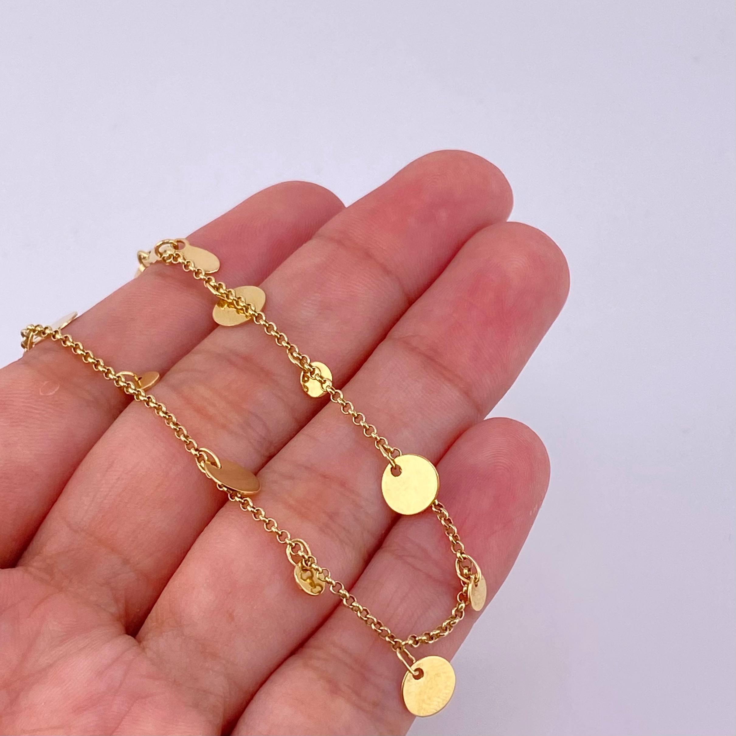 Pulso Roll-On Placas Circulares 2.8gr / 16cm-18cm / 1.5mm Oro Amarillo 18K