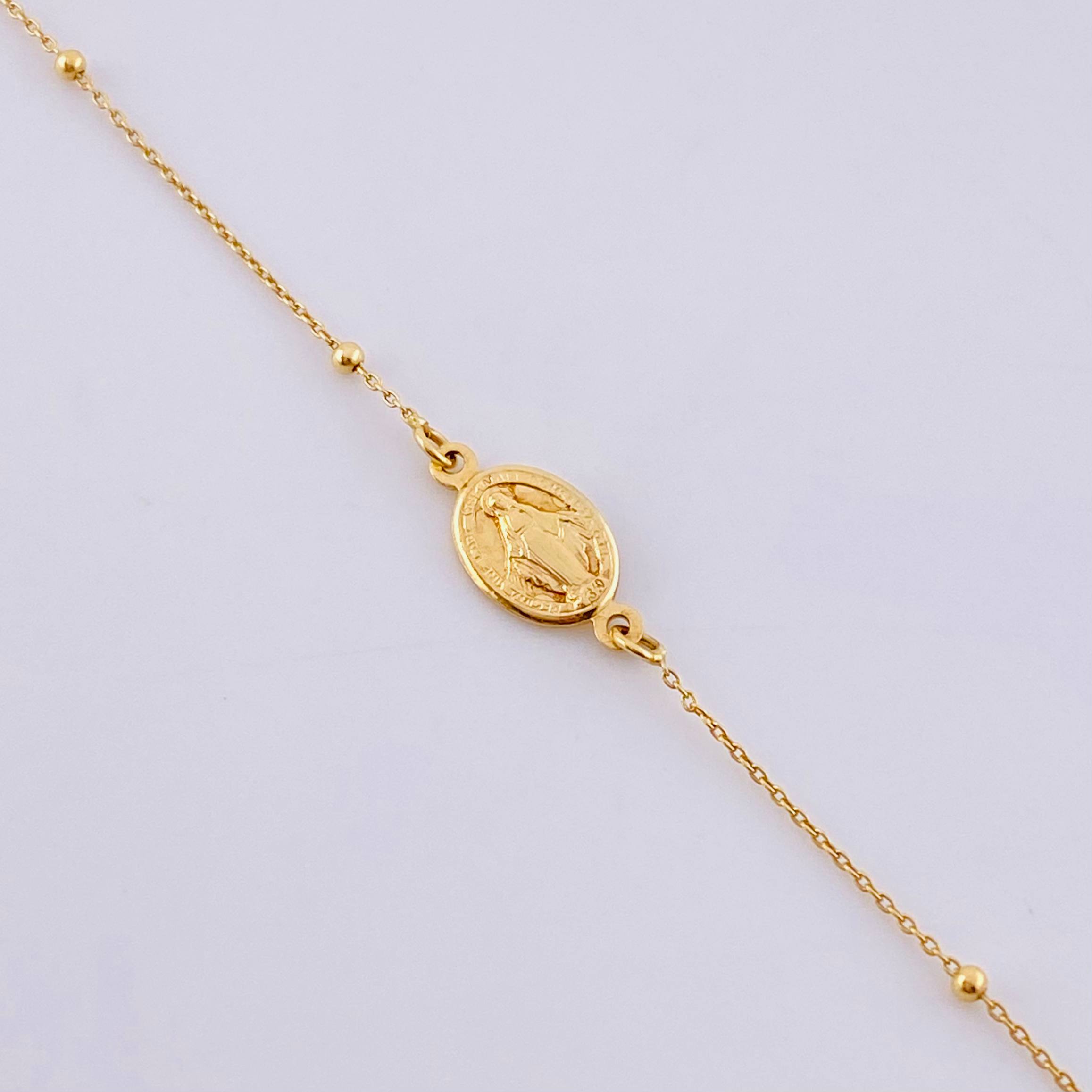Pulso Denario Virgen Milagrosa 1.45 g / 21.4 cm / 1.5 mm Oro Amarillo 18K
