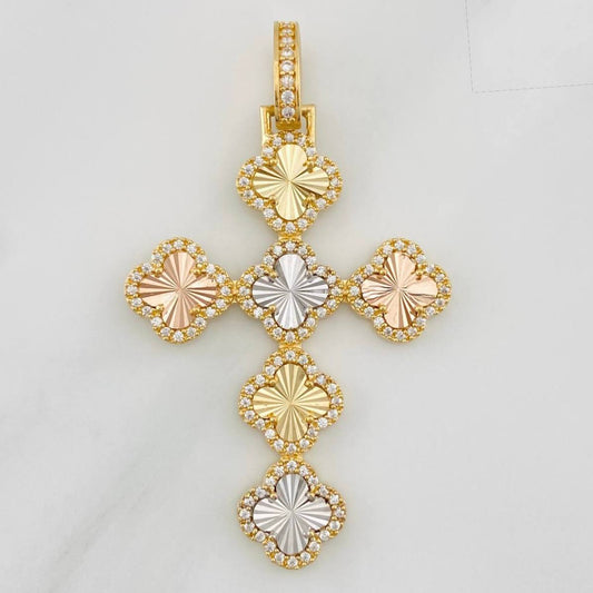 Dije Cruz Trebol 6g / 5.05cm Tres Oros 18K