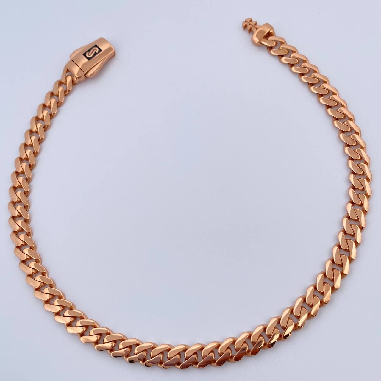 Pulso Cubano 6.95gr / 20.8cm-Oro Rosa +4 18K $