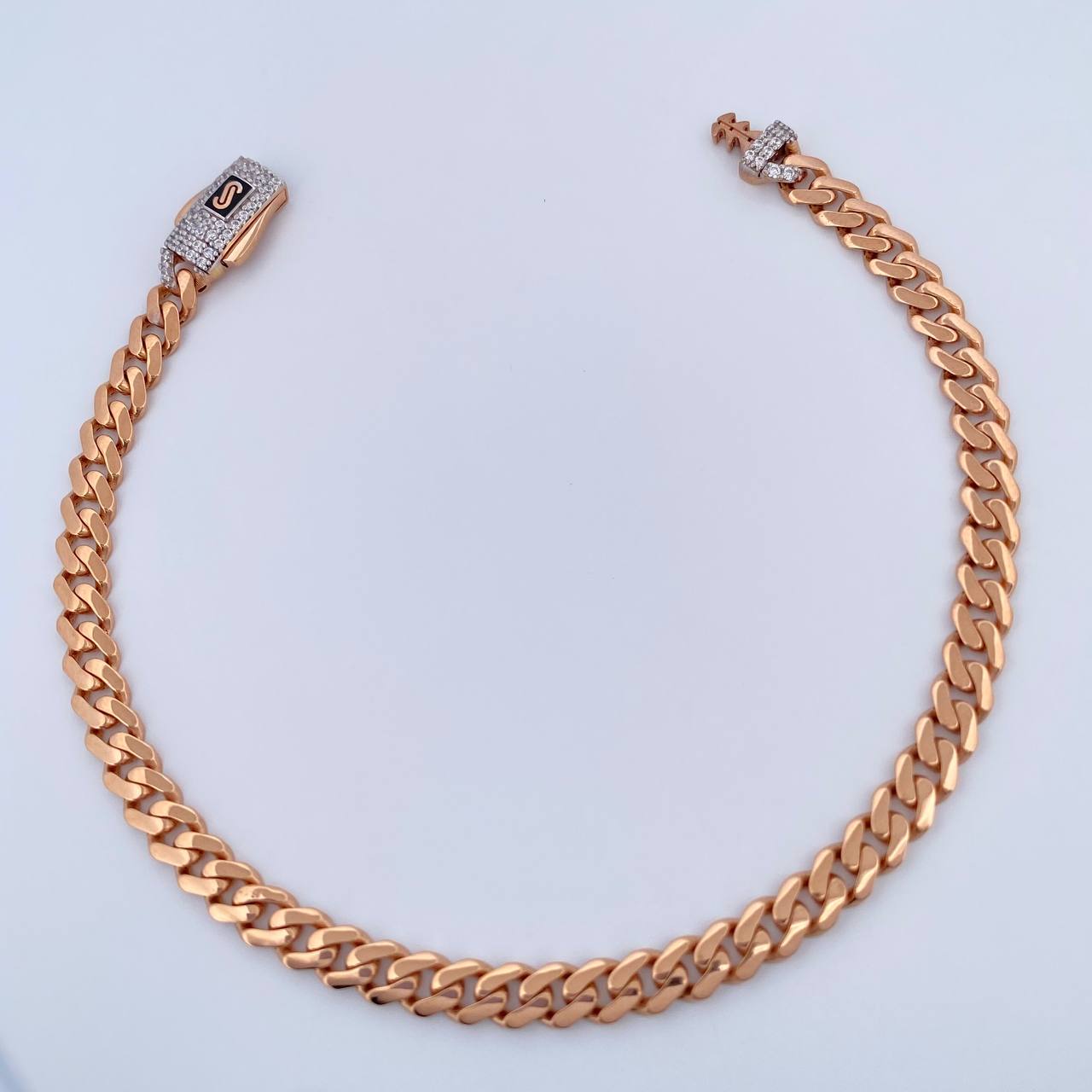 Pulso Cubano Infinito 6.35gr / 18.5cm / Oro Rosa +4 18K $
