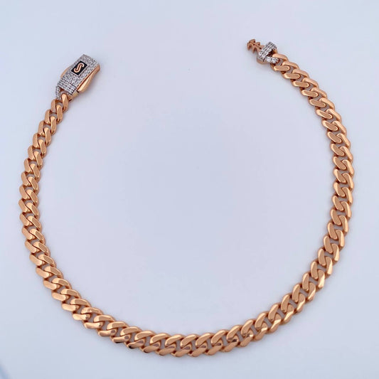 Pulso Cubano Infinito 6.35gr / 18.5cm / Oro Rosa +4 18K $