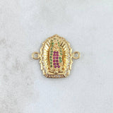 Herraje Virgen Guadalupe Silueta  2.45gr / 2cm / Circones Blancos Verdes Fucsia Oro Amarillo 18K
