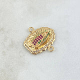 Herraje Virgen Guadalupe Silueta  2.45gr / 2cm / Circones Blancos Verdes Fucsia Oro Amarillo 18K