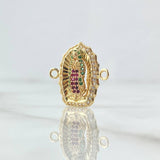 Herraje Virgen Guadalupe Silueta  2.45gr / 2cm / Circones Blancos Verdes Fucsia Oro Amarillo 18K