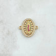 Herraje Virgen Guadalupe  2.15gr / 1.7cm / Ovalo Filigrana Circones Blancos Verdes Fucsia Oro Amarillo 18K