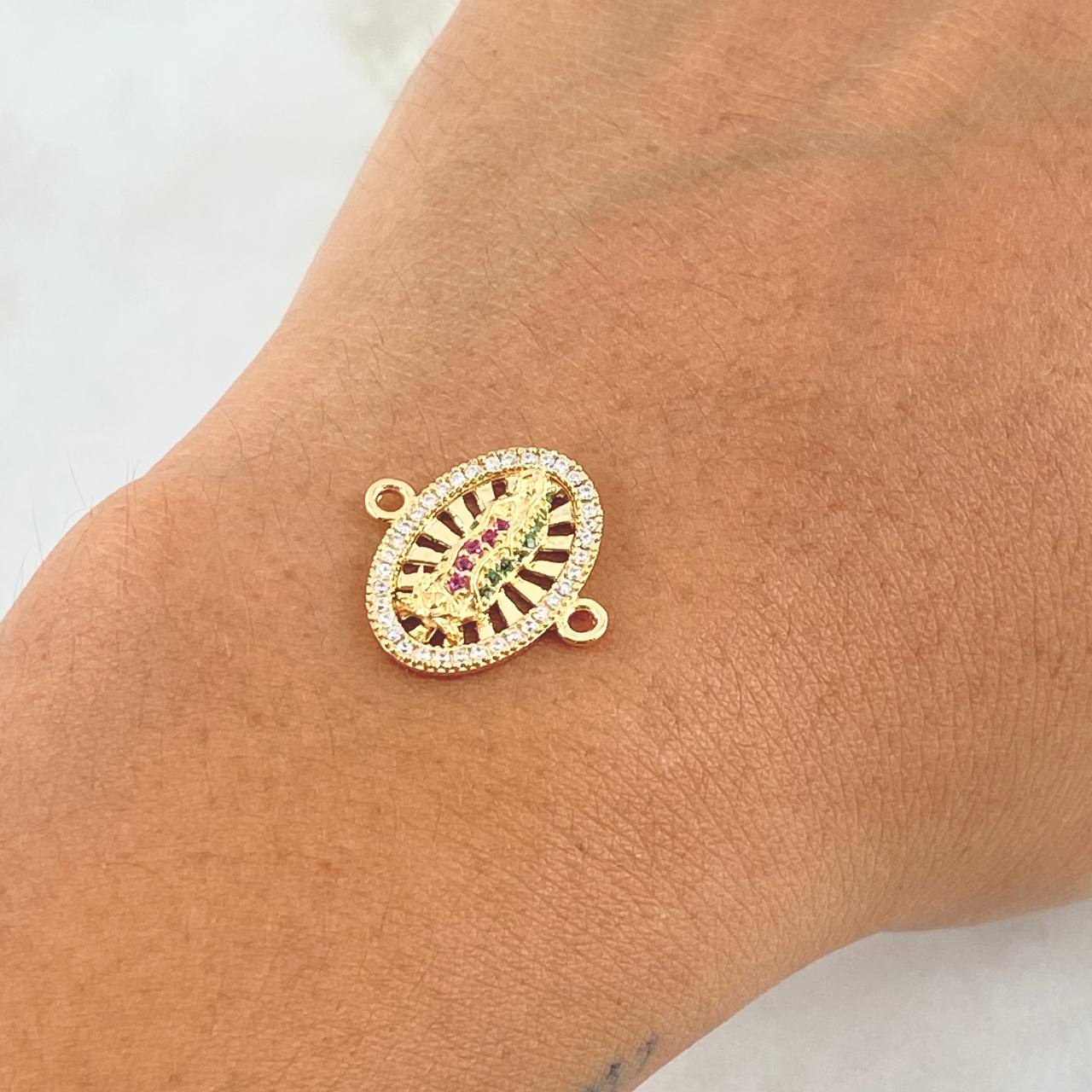 Herraje Virgen Guadalupe 2.4gr / 1.7cm / Oro Amarillo 18K *