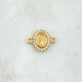 Herraje Virgen Milagrosa 0.5gr / 1.3cm / Circones Blancos Oro Amarillo 18K *