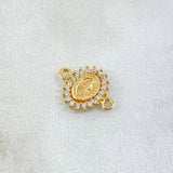 Herraje Virgen Milagrosa 0.5gr / 1.3cm / Circones Blancos Oro Amarillo 18K *