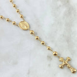 Rosario Virgen Milagrosa 13.9gr / 60cm / 5mm-6mm Cruz Cristo Ovalado Oro Amarillo 18K *