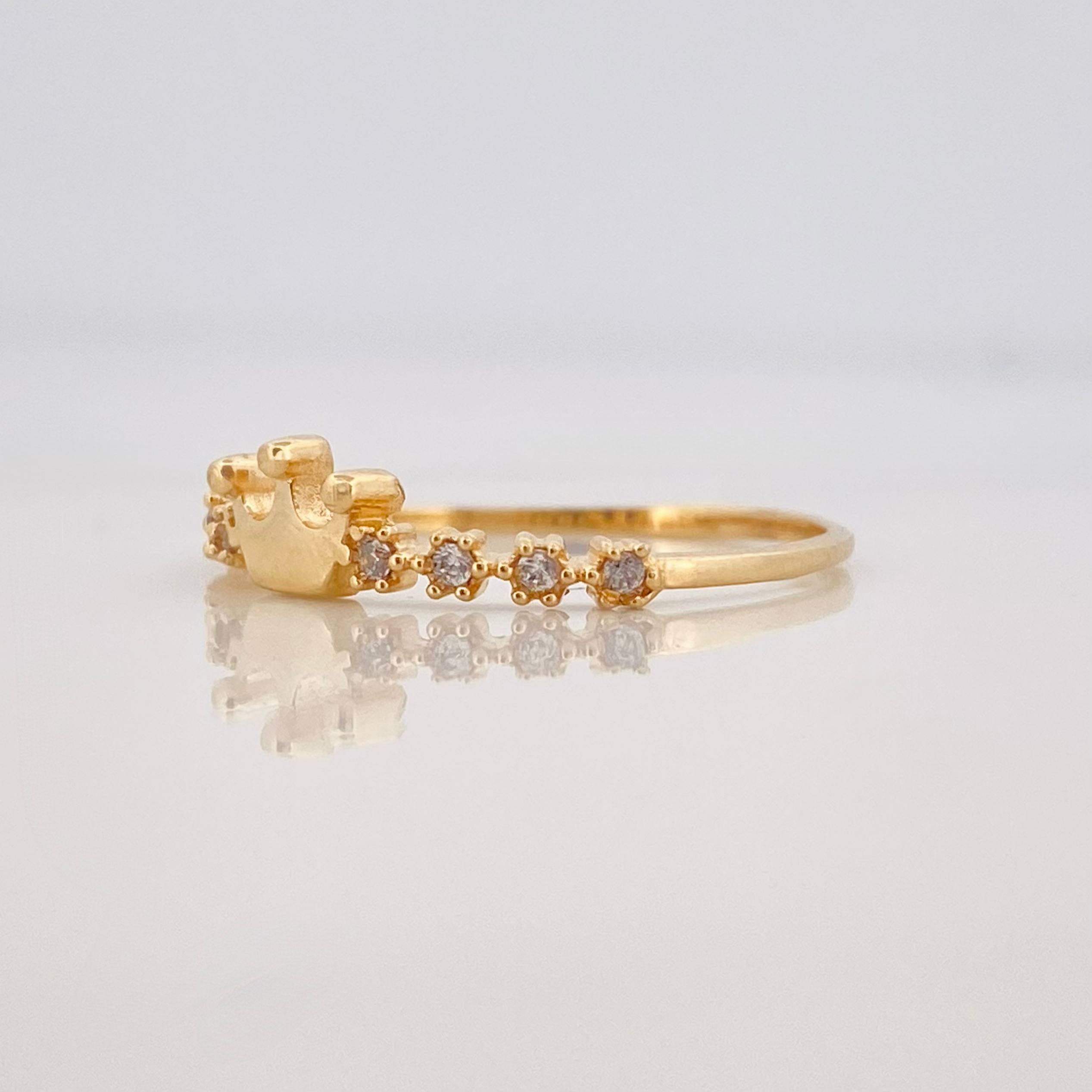 Anillo Tiara Corona 1.5g / T8 Oro Amarillo 18K