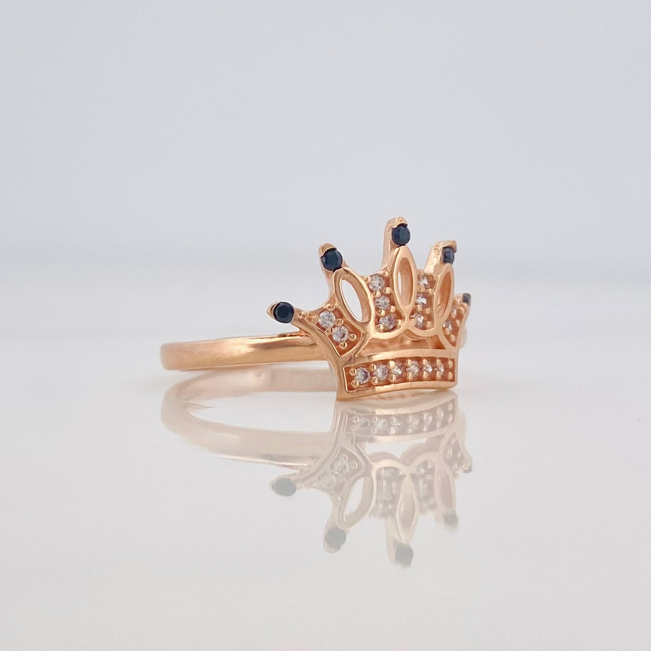Anillo Corona 2.2g / T6 1/2 Oro Rosa 18K