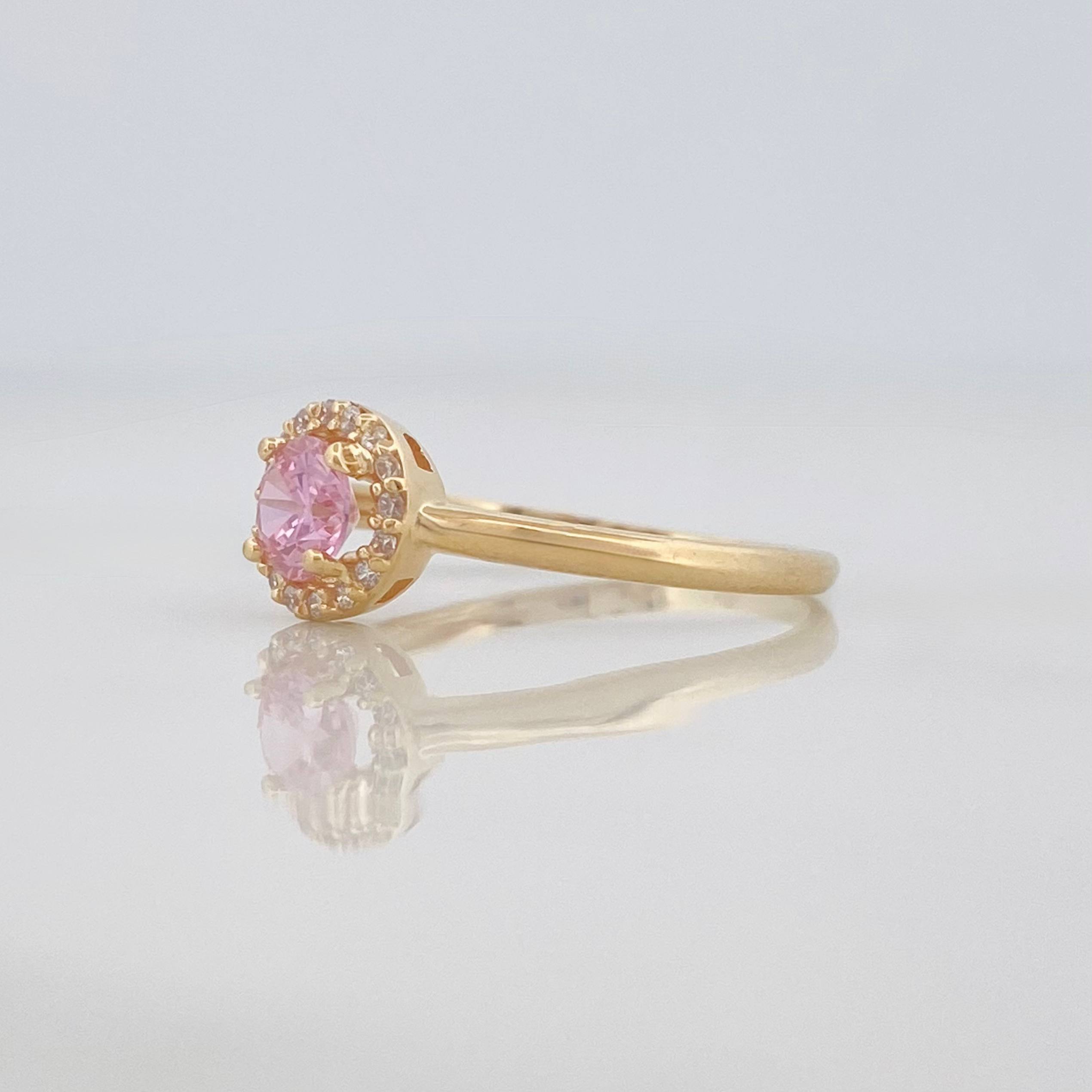 Anillo Flor 1.85g / T7 1/4 Oro Amarillo 18K