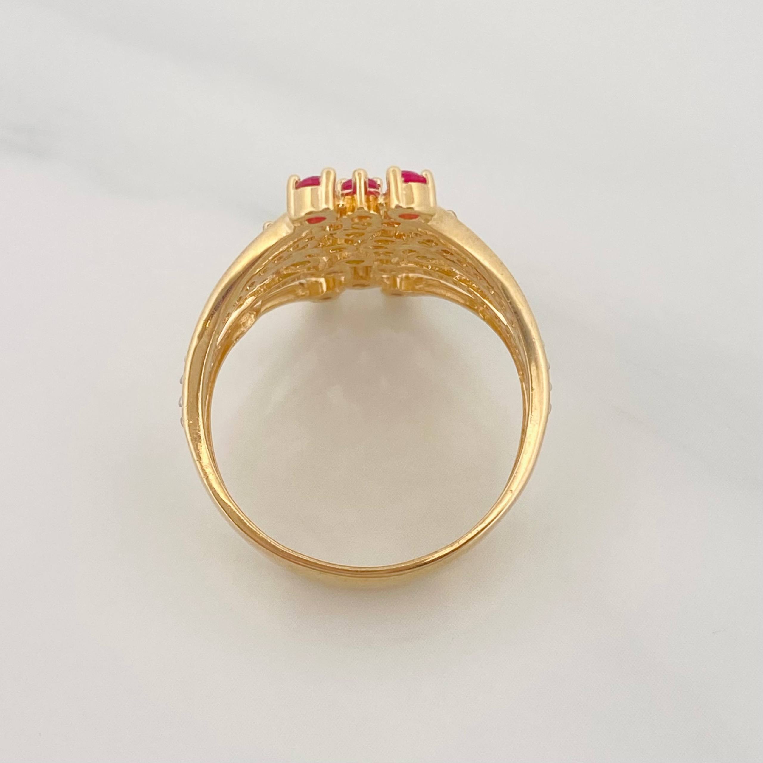 Anillo Puntos 5.75g / T7 1/2 Dos Oros Amarillo Blanco 18K