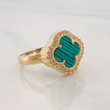 Anillo Trebol 3.95g / T7 Oro Amarillo 18K