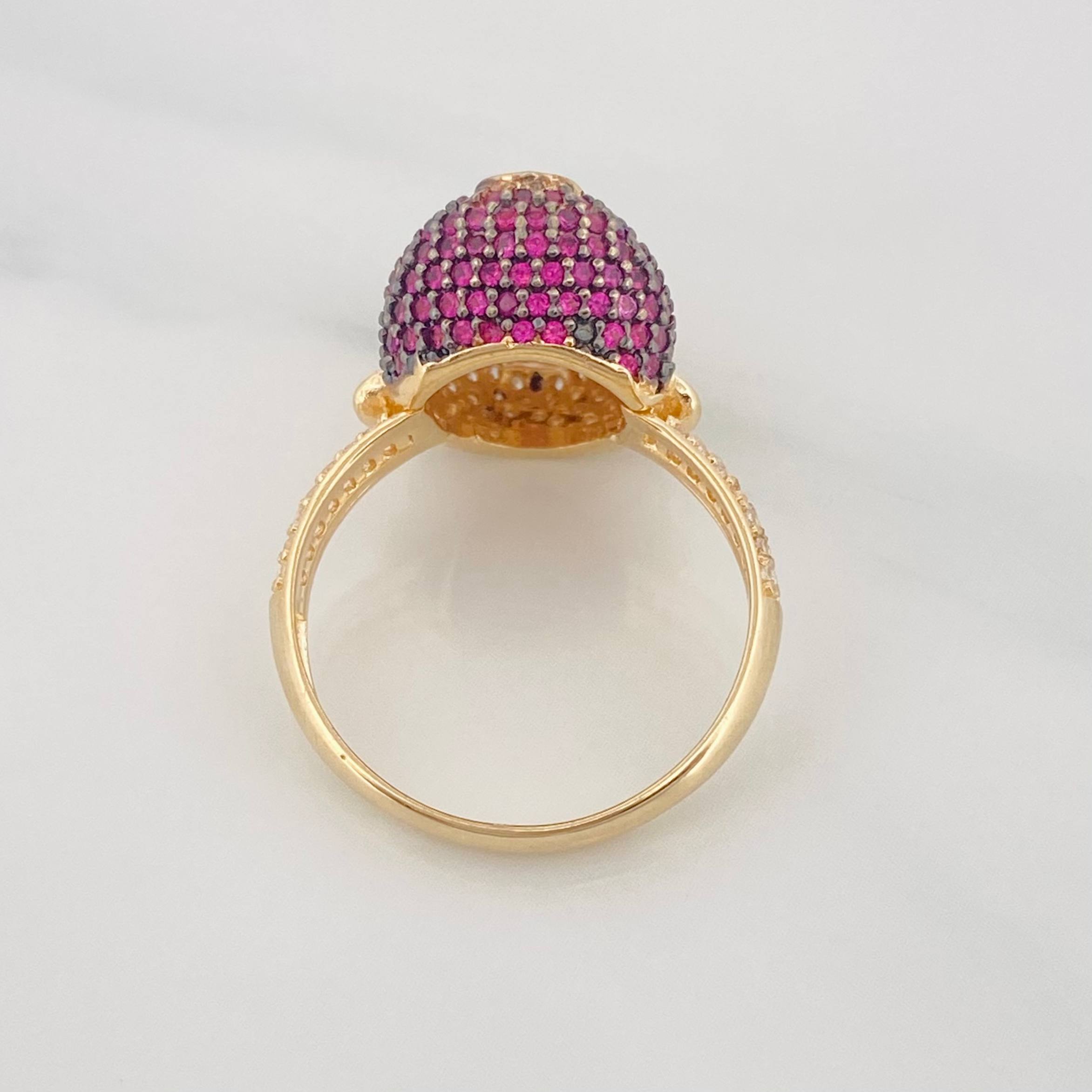 Anillo Mario 5.95g / T8 Dos Oros Negro Amarillo 18K