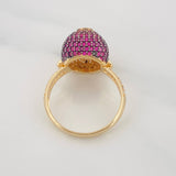 Anillo Mario 5.95g / T8 Dos Oros Negro Amarillo 18K