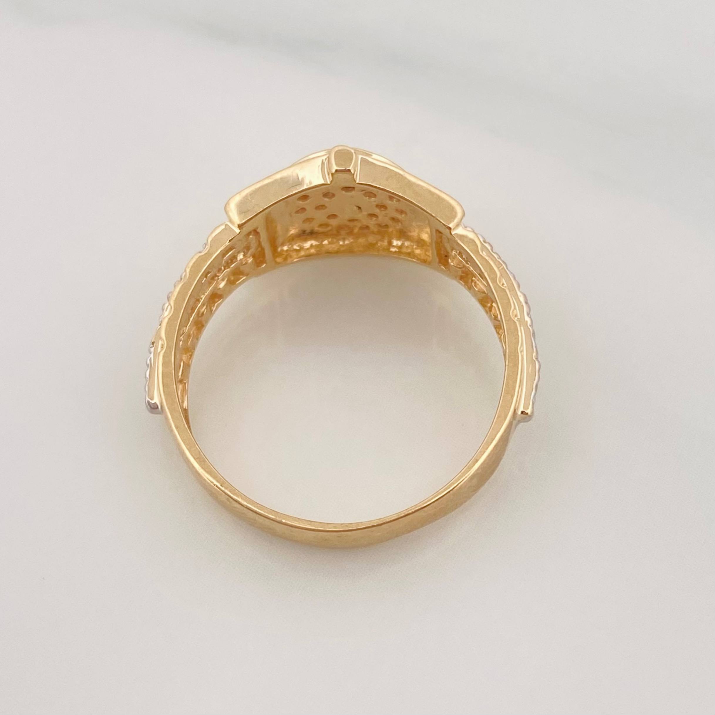 Anillo Corona 3.45g / T6 1/4 Dos Oros Amarillo Blanco 18K
