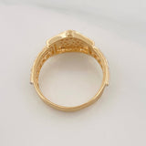 Anillo Corona 3.45g / T6 1/4 Dos Oros Amarillo Blanco 18K