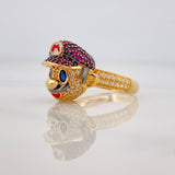 Anillo Mario 5.95g / T8 Dos Oros Negro Amarillo 18K