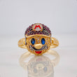 Anillo Mario 5.95g / T8 Dos Oros Negro Amarillo 18K