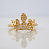 Anillo Corona Corazones 2.25g / T6 3/4 Oro Amarillo 18K