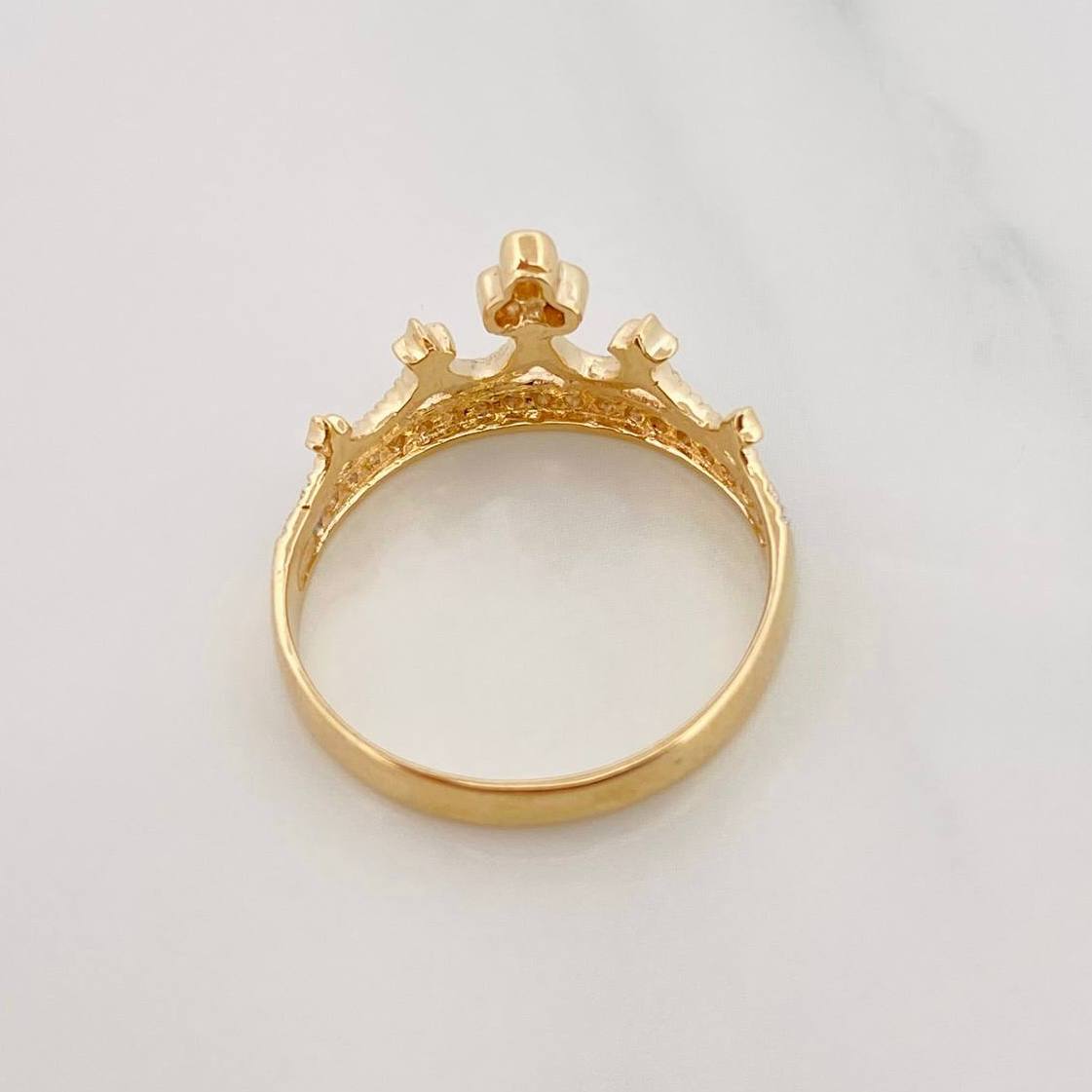 Anillo Tiara Real 2.95g / T8 Dos Oros Amarillo Blanco 18K